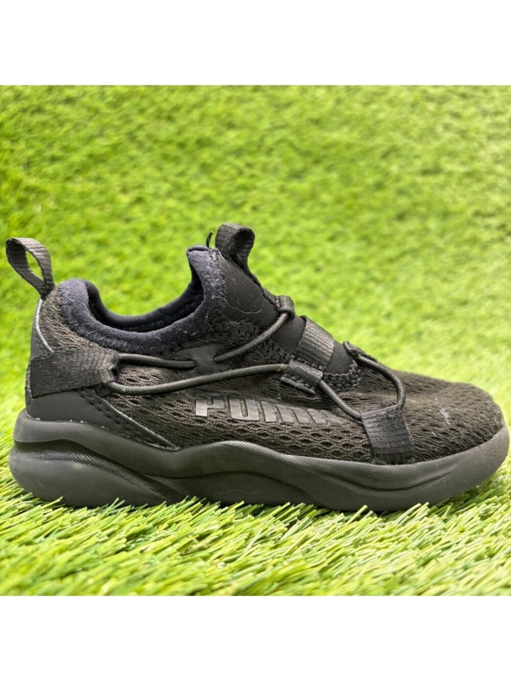 Puma Rift Slip-On Boys Size 8C Black Athletic Running Walking Shoes Sneakers